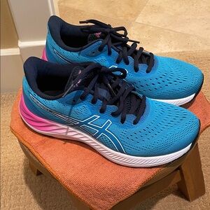 ASICS Turquoise and Magenta Athletic Shoes